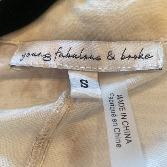 Young Fabulous & Broke tie dye faux wrap mini midi dress batwing sleeves sz S - Picture 10 of 17